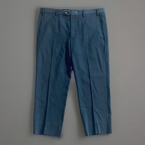 Sartore Italy Virgin Wool Dress Pants Mens 38 Gray Tailored Trousers Short Hem